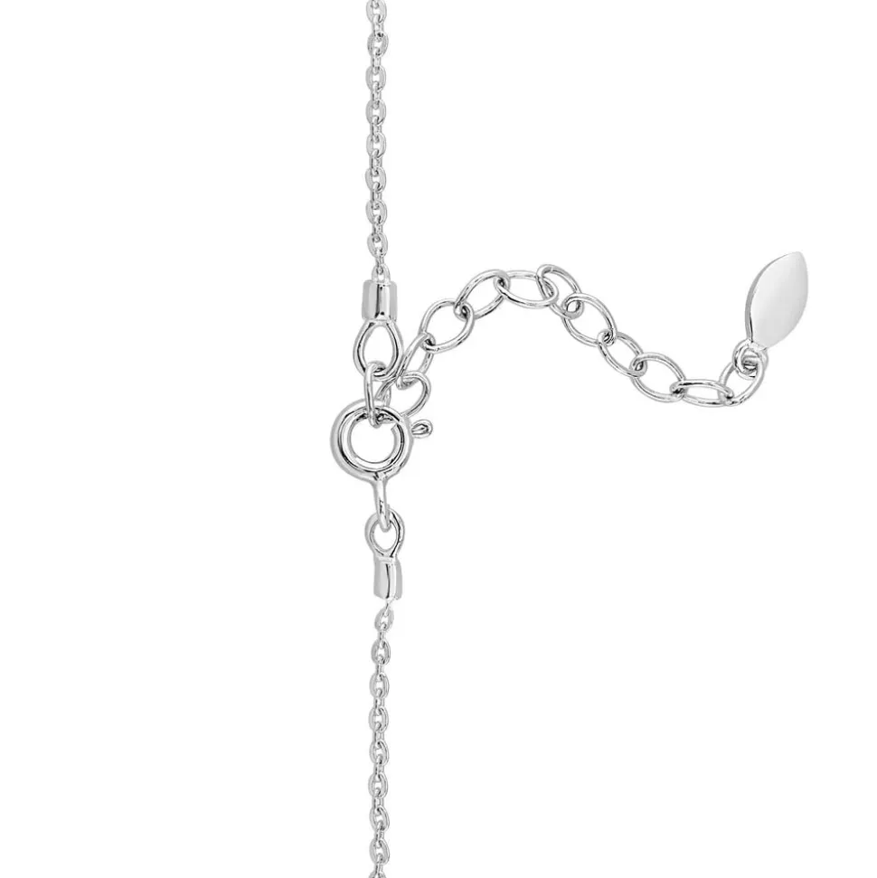 Sterling Silver Marquis Cubic Zirconia With Forward Drop Necklet