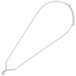 Sterling Silver Marquis Cubic Zirconia With Forward Drop Necklet