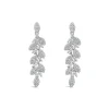 Sterling Silver Marquis Flower Drop Earrings