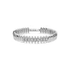 Sterling Silver Marquise Cubic Zirconia & Polished Oblong Links Bracelet