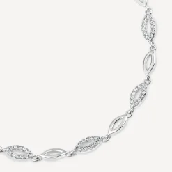 Sterling Silver Marquise Cubic Zirconia Bracelet