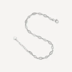 Sterling Silver Marquise Cubic Zirconia Bracelet