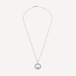 Sterling Silver May Birthstone Pave Cubic Zirconia Claddagh Pendant