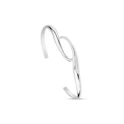 Sterling Silver Opened Swirl Cuff Bangle