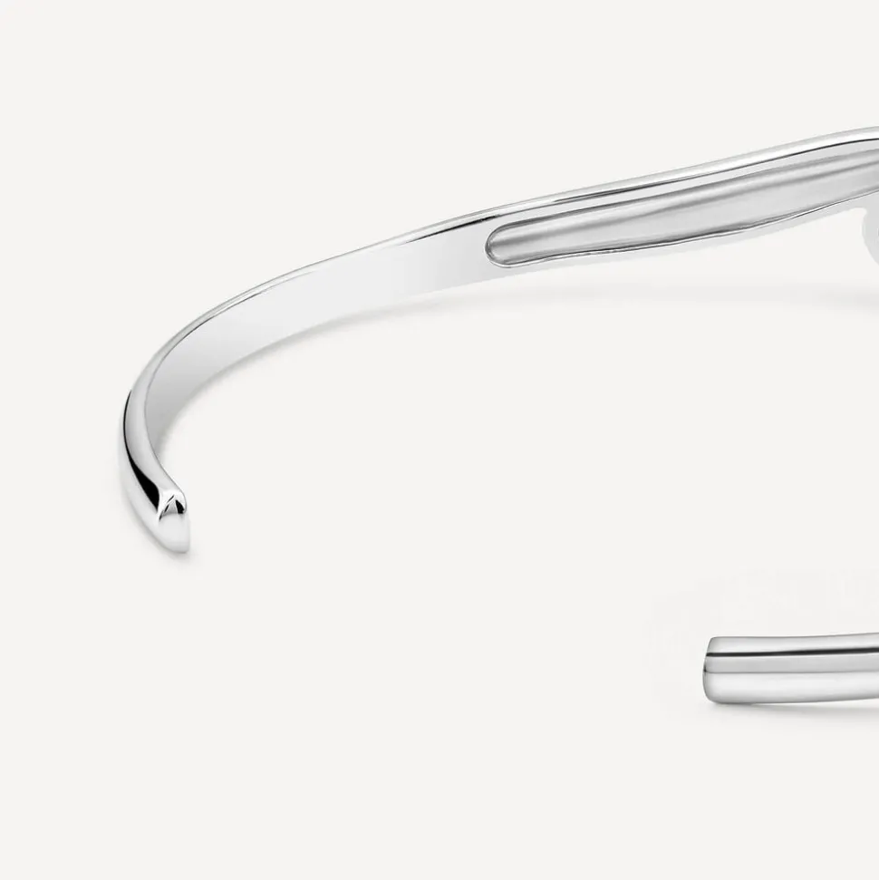 Sterling Silver Opened Swirl Cuff Bangle