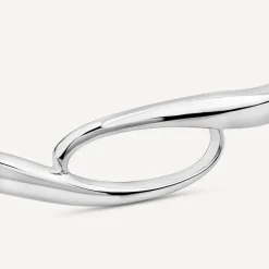 Sterling Silver Opened Swirl Cuff Bangle