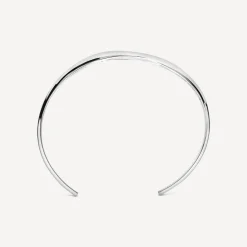 Sterling Silver Opened Swirl Cuff Bangle