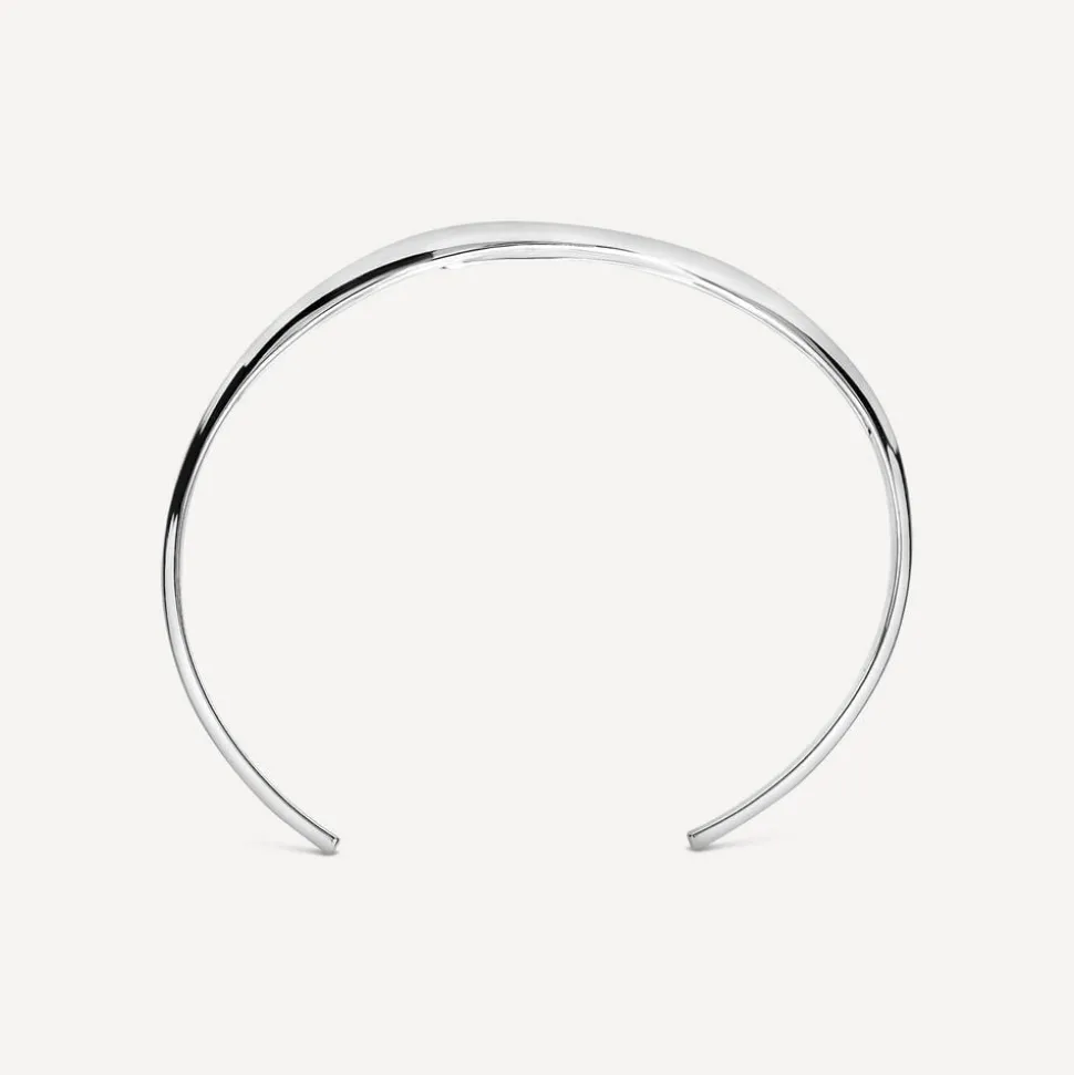 Sterling Silver Opened Swirl Cuff Bangle
