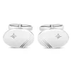 Sterling Silver Oval Cubic Zirconia Set Cufflink