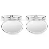 Sterling Silver Oval Plain Cufflinks