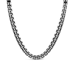 Sterling Silver Oxidised Box 20" Necklet