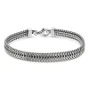 Sterling Silver Oxidised Flat Herringbone Bracelet