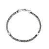 Sterling Silver Oxidised Rope & Herringbone Link Bracelet