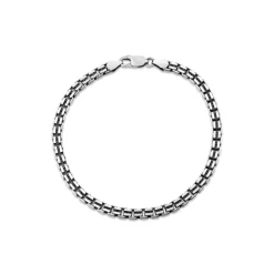 Sterling Silver Oxidised Box Bracelet