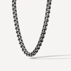 Sterling Silver Oxidised Box 20" Necklet