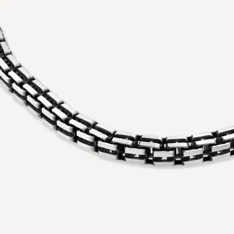 Sterling Silver Oxidised Box Bracelet