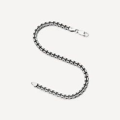 Sterling Silver Oxidised Box Bracelet