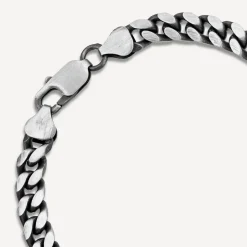 Sterling Silver Oxidised Curved Link Bracelet