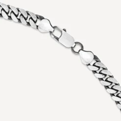 Sterling Silver Oxidised 20' Curb Mens Necklace