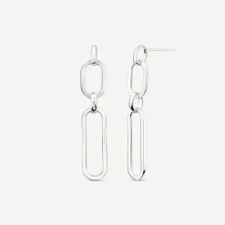 Sterling Silver Paperlink Drop Earrings
