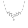 Sterling Silver Pave Cubic Zirconia Branch Design Hammock Necklet