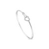 Sterling Silver Pave Cubic Zirconia Heart & Infinity Symbols Bangle