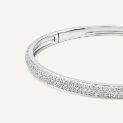 Sterling Silver Pave Cubic Zirconia Bangle