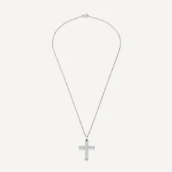 Sterling Silver Pave Cubic Zirconia Cross Pendant