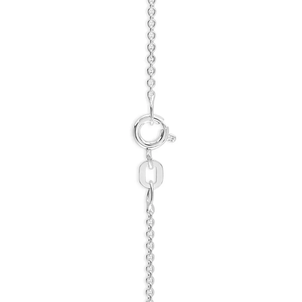 Sterling Silver Pave Cubic Zirconia Open Teardrop Pendant (Chain Included)