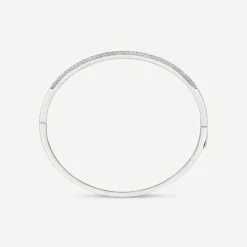 Sterling Silver Pave Cubic Zirconia Bangle