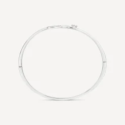 Sterling Silver Pave Cubic Zirconia Heart & Infinity Symbols Bangle