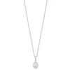 Sterling Silver Pear Cubic Zirconia Halo Pendant (Chain Included)