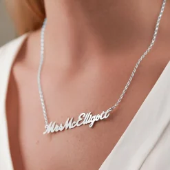 Sterling Silver Personalised Name Necklace (7-10 letters) (Special Order: 3-5 weeks)