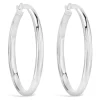 Sterling Silver Plain 30MM Hinged Hoop Earrings