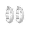 Sterling Silver Plain Polished Hoop Earrings