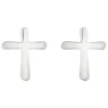 Sterling Silver Polished Cross Stud Earrings
