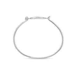 Sterling Silver Polished with Cubic Zirconia Circle Bangle