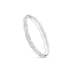 Sterling Silver Polished Wave Bangle