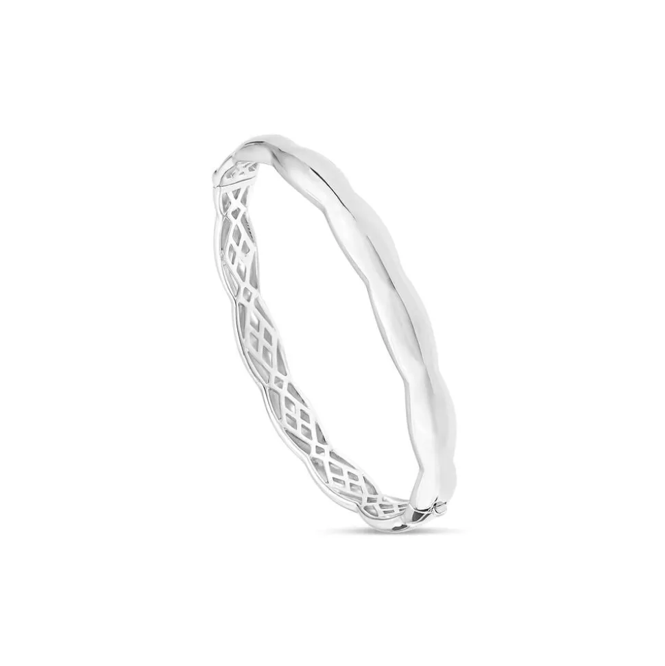 Sterling Silver Polished Wave Bangle