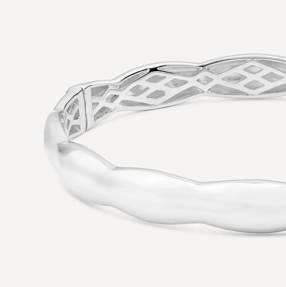 Sterling Silver Polished Wave Bangle