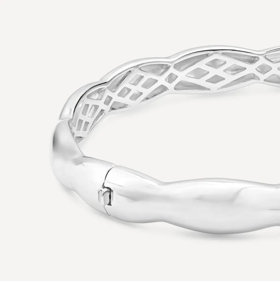 Sterling Silver Polished Wave Bangle