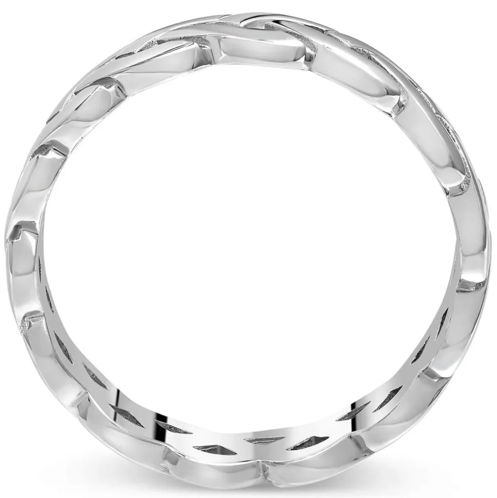 Sterling Silver Polished Woven Celtic Knot Men's Ring