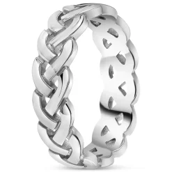 Sterling Silver Polished Woven Celtic Knot Men's Ring