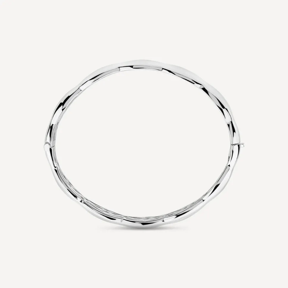Sterling Silver Polished Wave Bangle