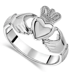 Sterling Silver Puffed Heart Gents Extra Heavy Claddagh Ring