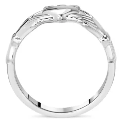 Sterling Silver Puffed Heart Ladies Extra Heavy Claddagh Ring