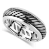 Sterling Silver Rhodium Plated 6.5mm Twist Men's Ring