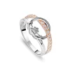 Sterling Silver Rose Gold Plated Cubic Zirconia Claddagh Ring