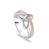 Sterling Silver Rose Gold Plated Trinity Knot Cubic Zirconia Ring