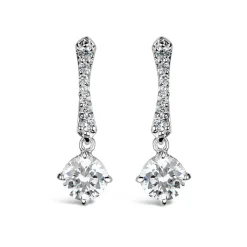 Sterling Silver Round Cubic Zirconia & Pav